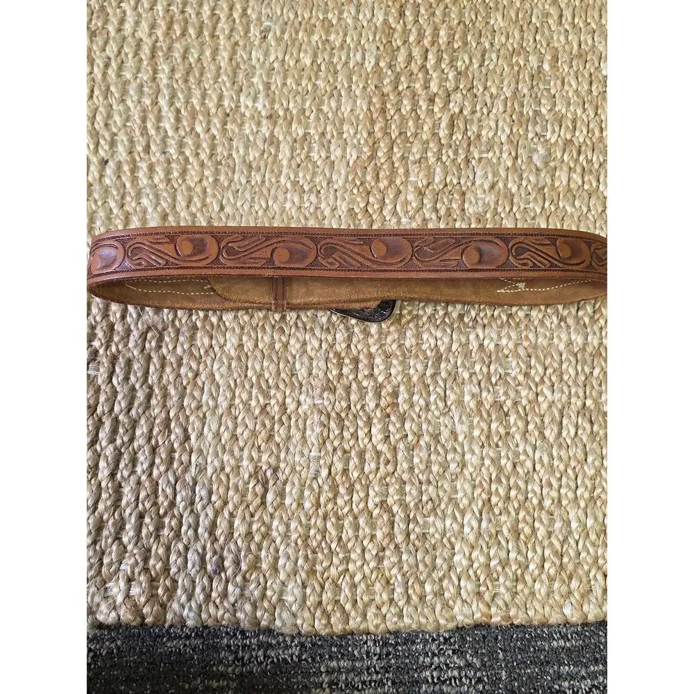 Vintage Ranger Style Tooled Genuine Saddle Leather Western Floral Womens Sz 30